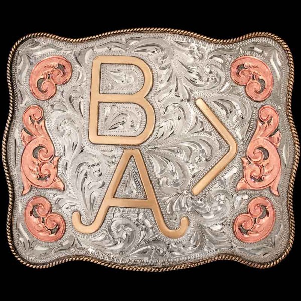 Any Ranch Brand or logo will shine on the Briscoe Custom Belt Buckle! Customize this silver belt buckle today!